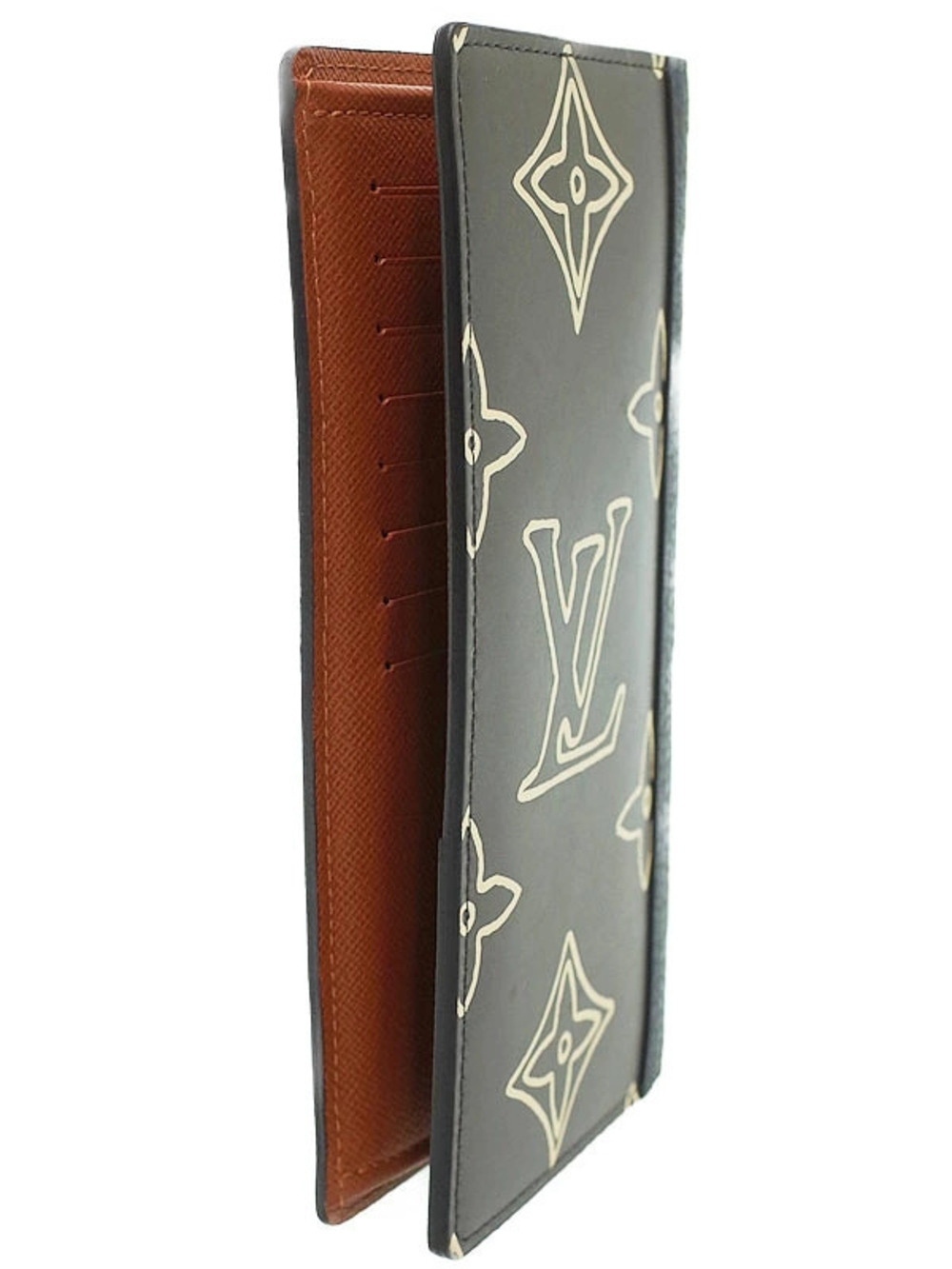 Louis Vuitton Wallet Portefeuille Brazza Bi Patchwork Monogram Long fold Brown